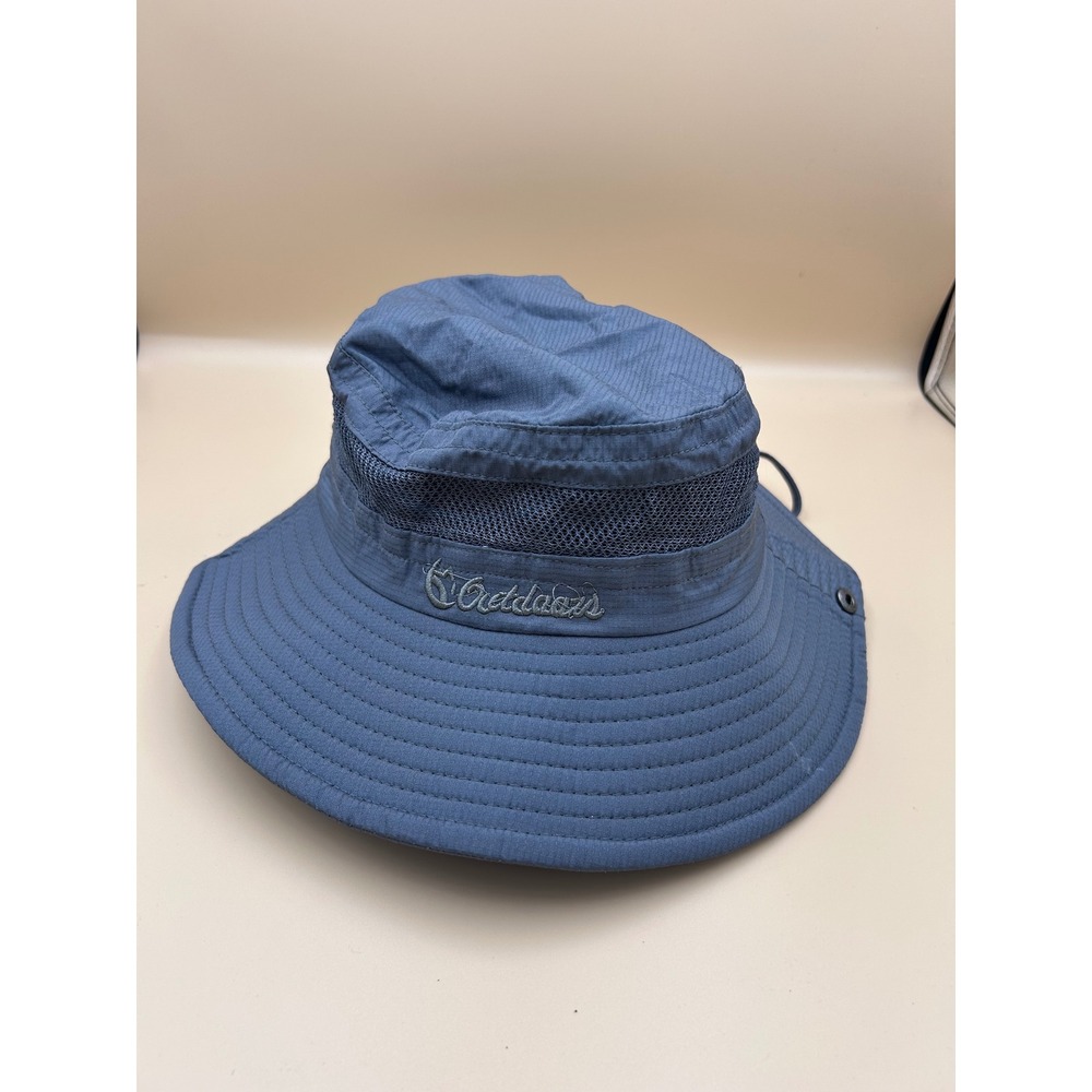 Outdoors Blue Ripstop Boonie Hat Mesh Vent Sun Bucket Hat Adjustable Chin Strap